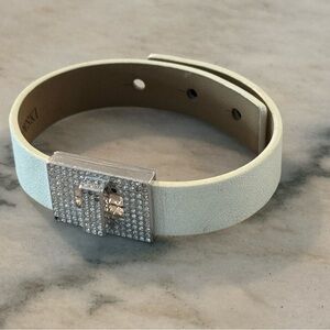 Swarovski leather with Chrystal buckle bracelet.